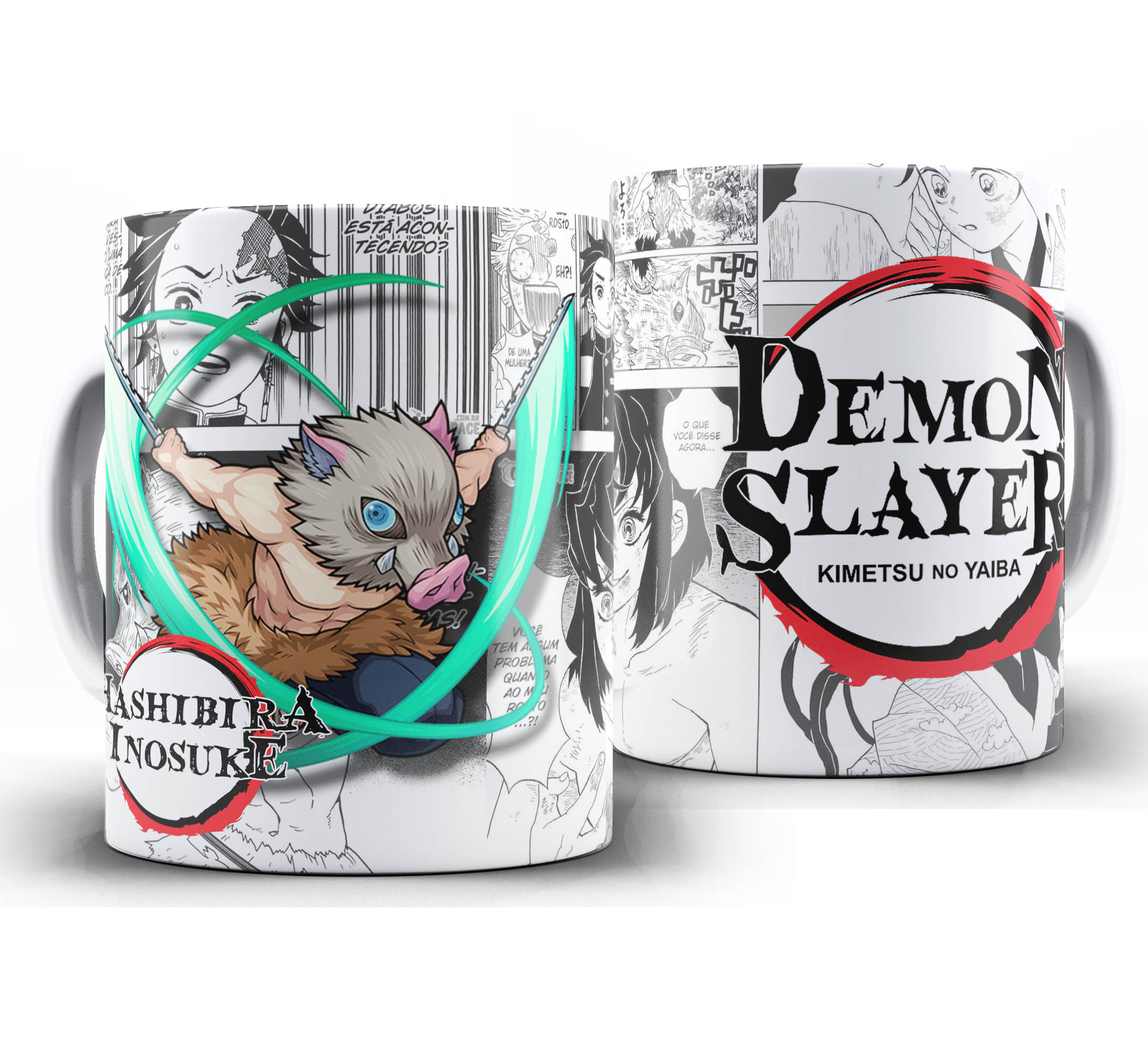 Caneca Anime Manga - Demon Slayer Kimetsu no Yaiba - Hashibira Inosuke